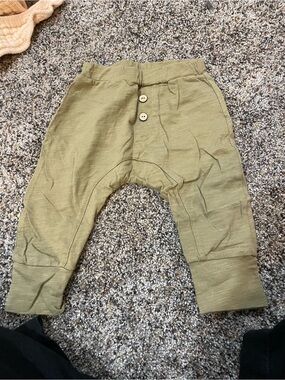 Rylee + Cru Olive Green Button-Front Harem Pants